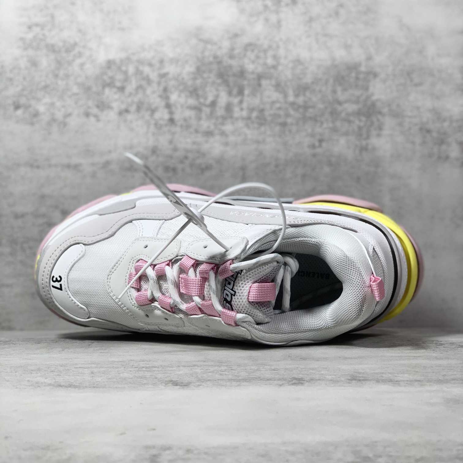 Balenciaga Triple S Sneaker In Grey, White, Light Yellow, Light Pink And Light Nlue Double Foam And Mesh - EUR FASHION