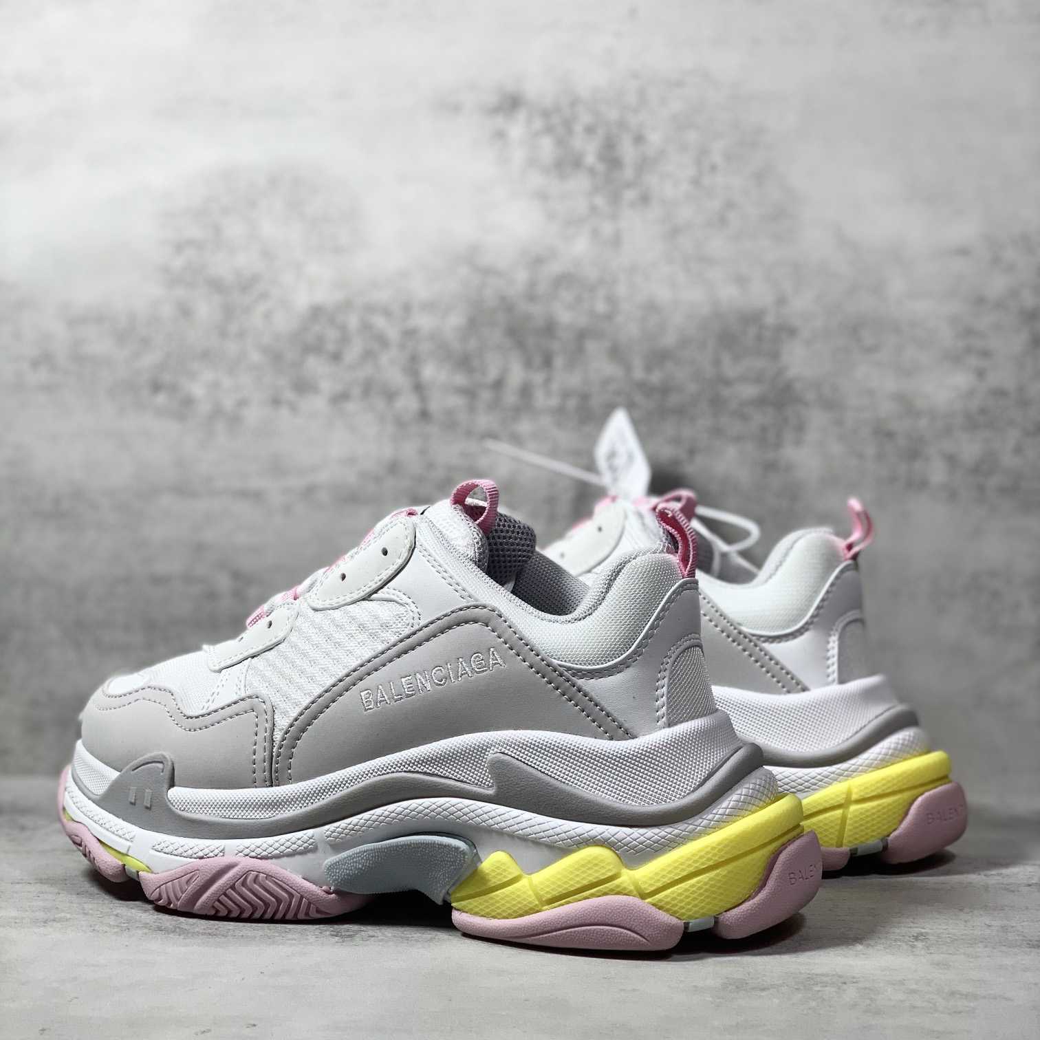 Balenciaga Triple S Sneaker In Grey, White, Light Yellow, Light Pink And Light Nlue Double Foam And Mesh - EUR FASHION