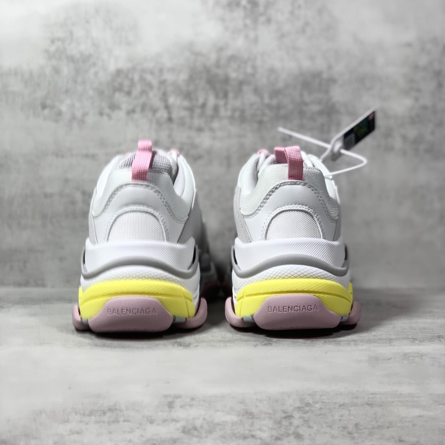 Balenciaga Triple S Sneaker In Grey, White, Light Yellow, Light Pink And Light Nlue Double Foam And Mesh - EUR FASHION