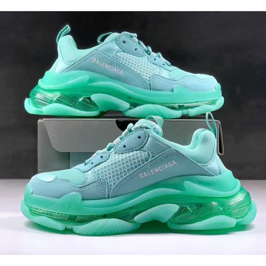 Balenciaga Triple S Clear Sole Sneaker In Light Blue Double Foam And Mesh - EUR FASHION