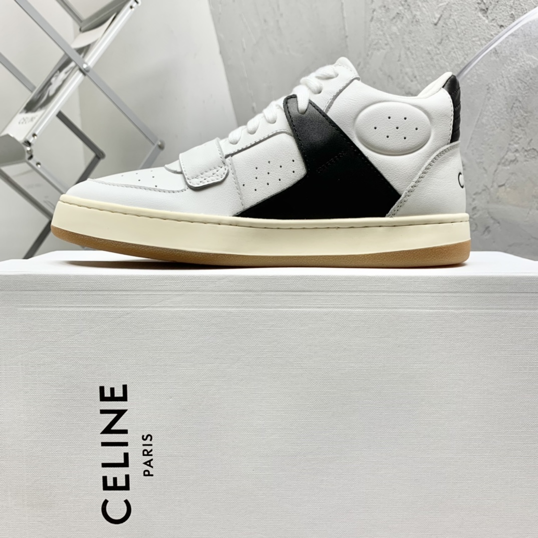 Celine CT-02 Mid Sneaker With Velcro In Calfskin - EUR FASHION