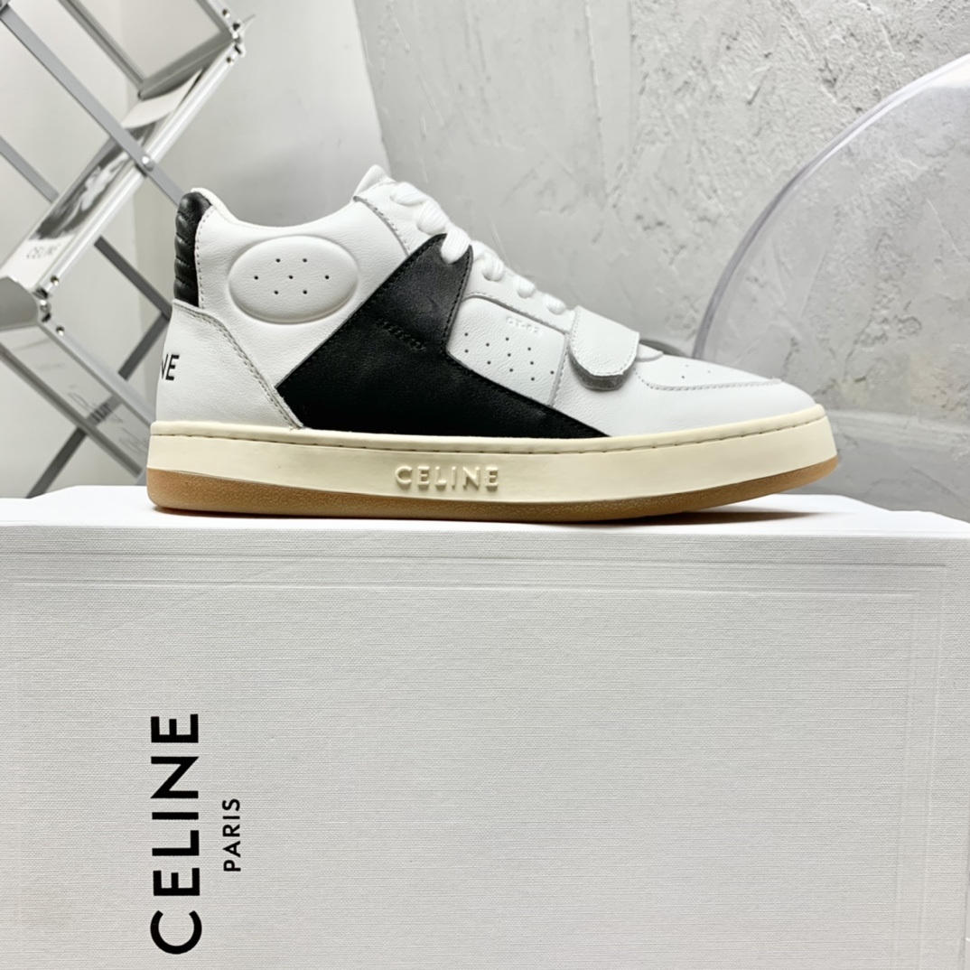 Celine CT-02 Mid Sneaker With Velcro In Calfskin - EUR FASHION