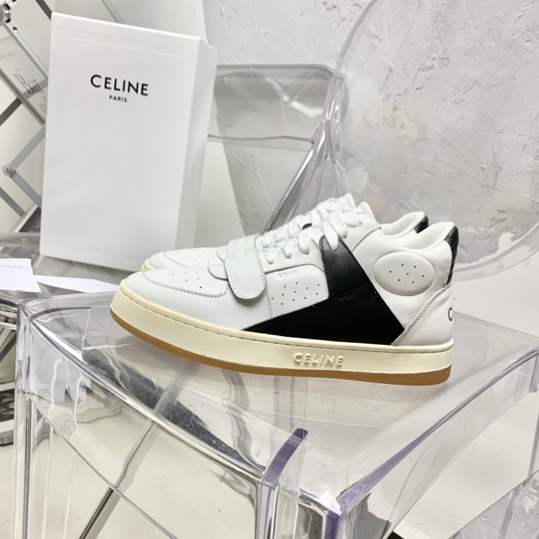 Celine CT-02 Mid Sneaker With Velcro In Calfskin - EUR FASHION