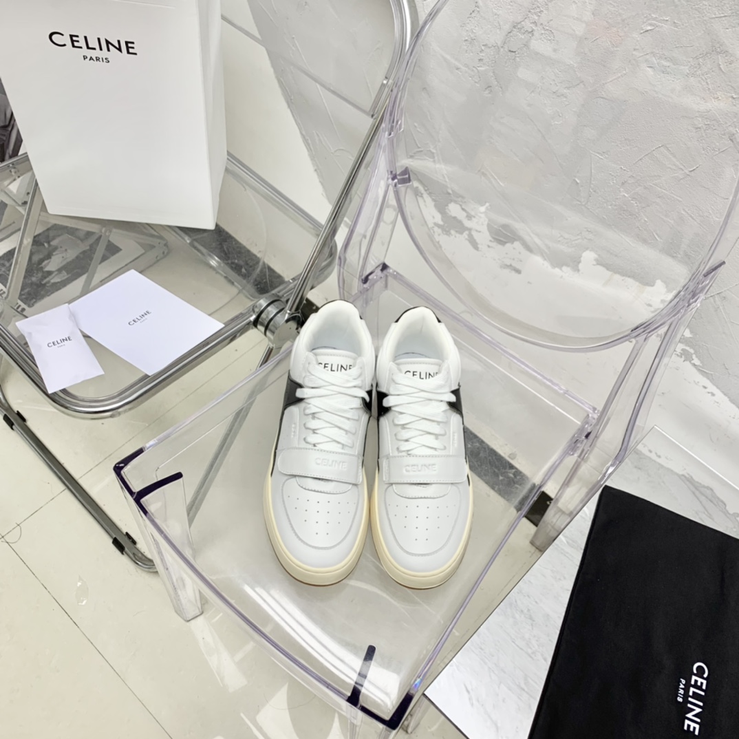 Celine CT-02 Mid Sneaker With Velcro In Calfskin - EUR FASHION