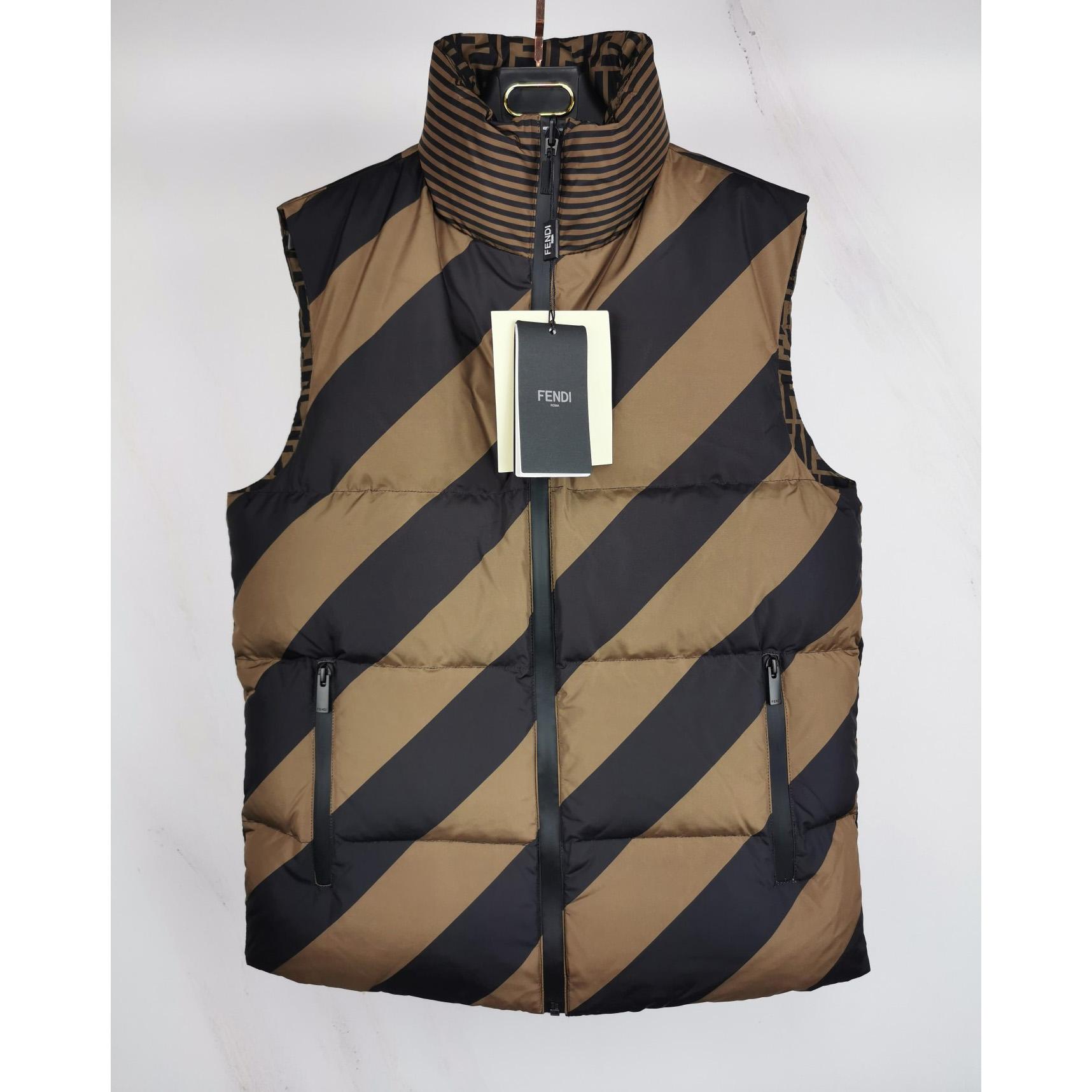 Fendi Gilet Brown Nylon Vest - EUR FASHION