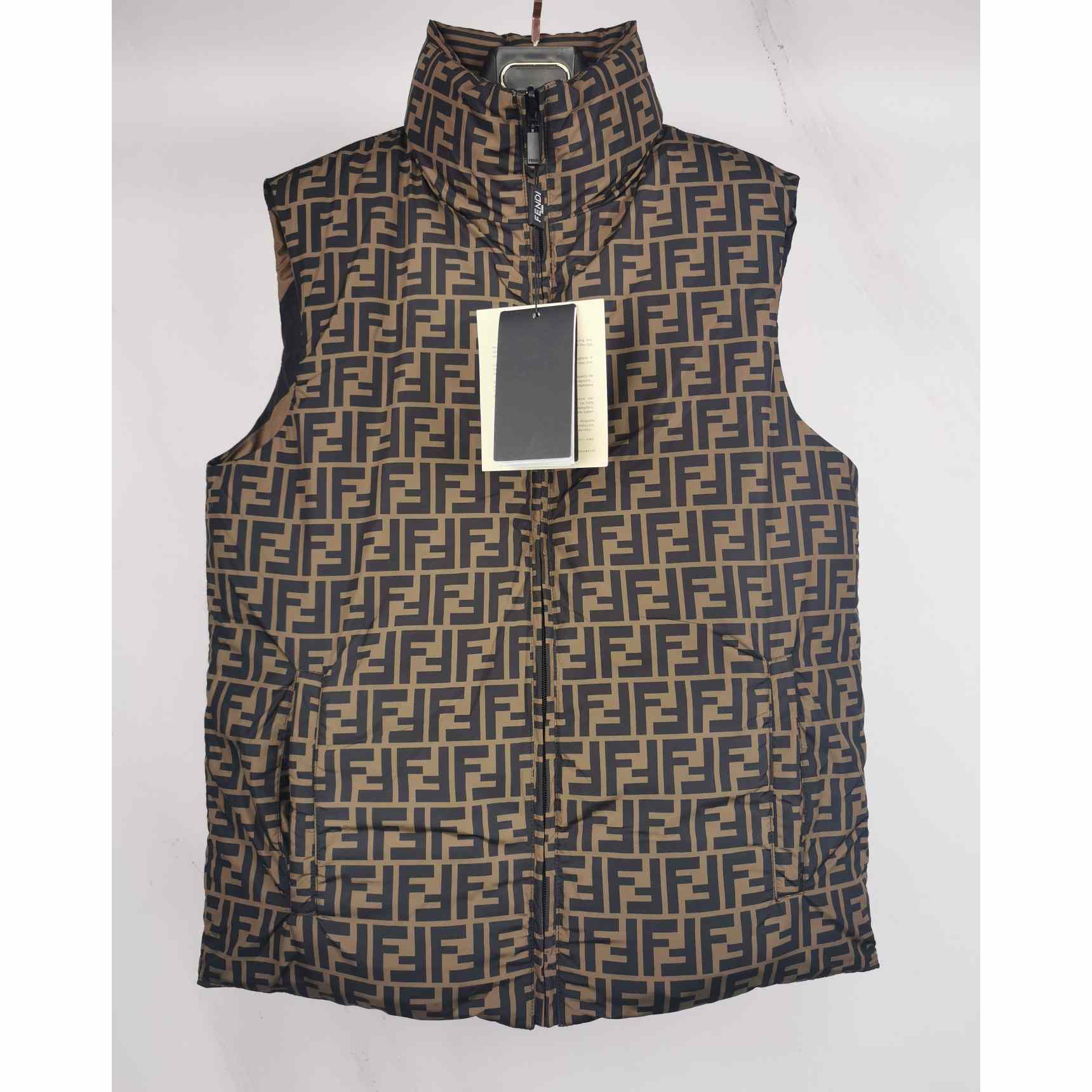 Fendi Gilet Brown Nylon Vest - EUR FASHION