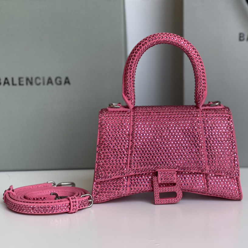 Balenciaga Hourglass XS Handbag With Rhinestones(19-8-21cm) - EUR FASHION