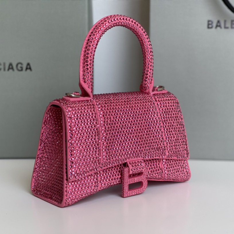 Balenciaga Hourglass XS Handbag With Rhinestones(19-8-21cm) - EUR FASHION