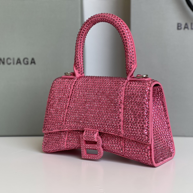 Balenciaga Hourglass XS Handbag With Rhinestones(19-8-21cm) - EUR FASHION