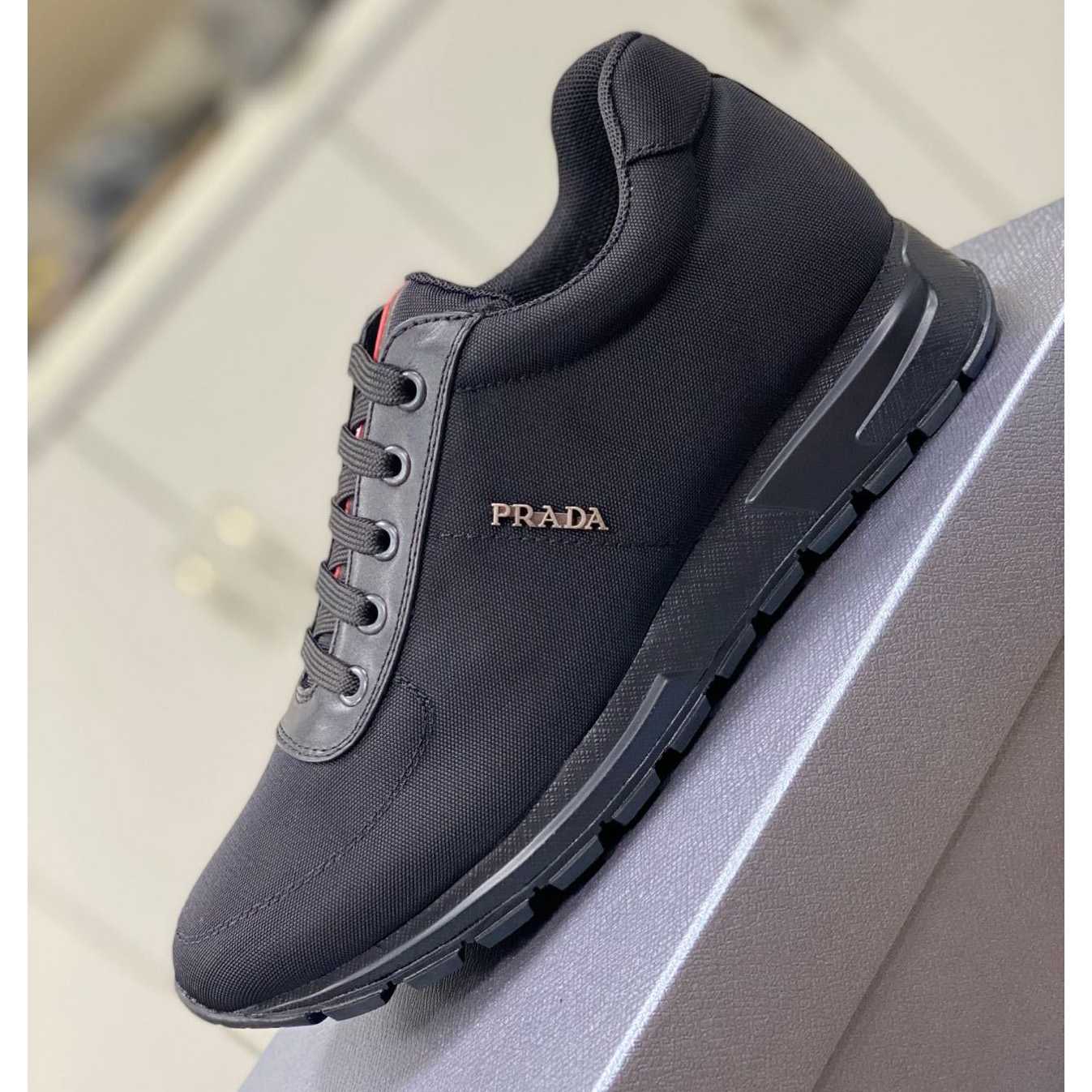 Prada Nylon And Leather Sneakers - EUR FASHION