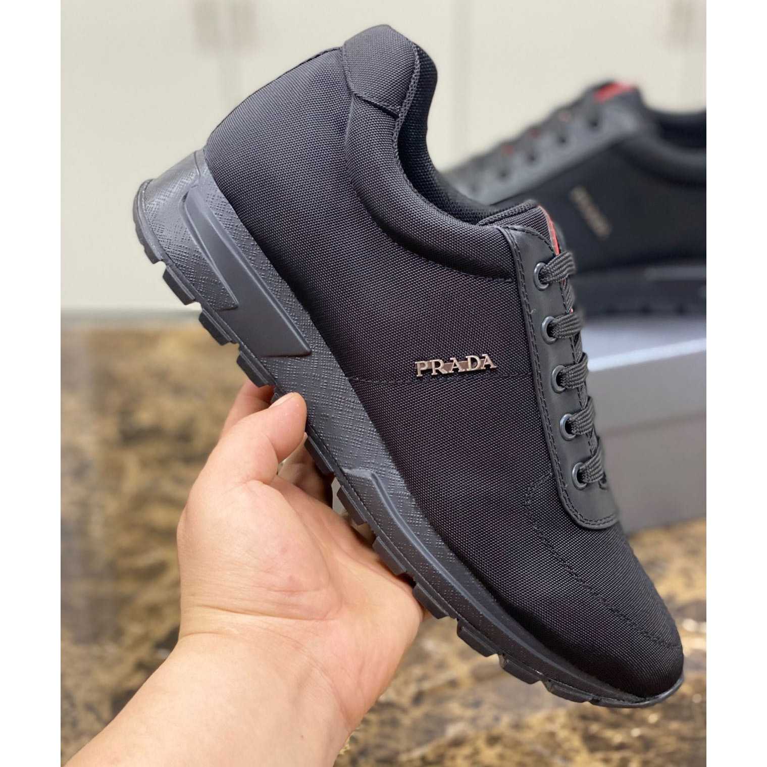 Prada Nylon And Leather Sneakers - EUR FASHION