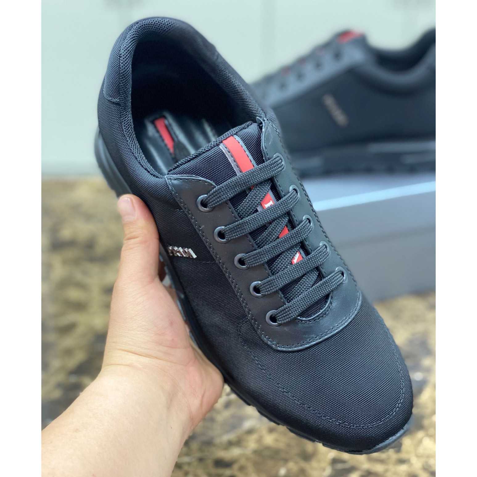 Prada Nylon And Leather Sneakers - EUR FASHION