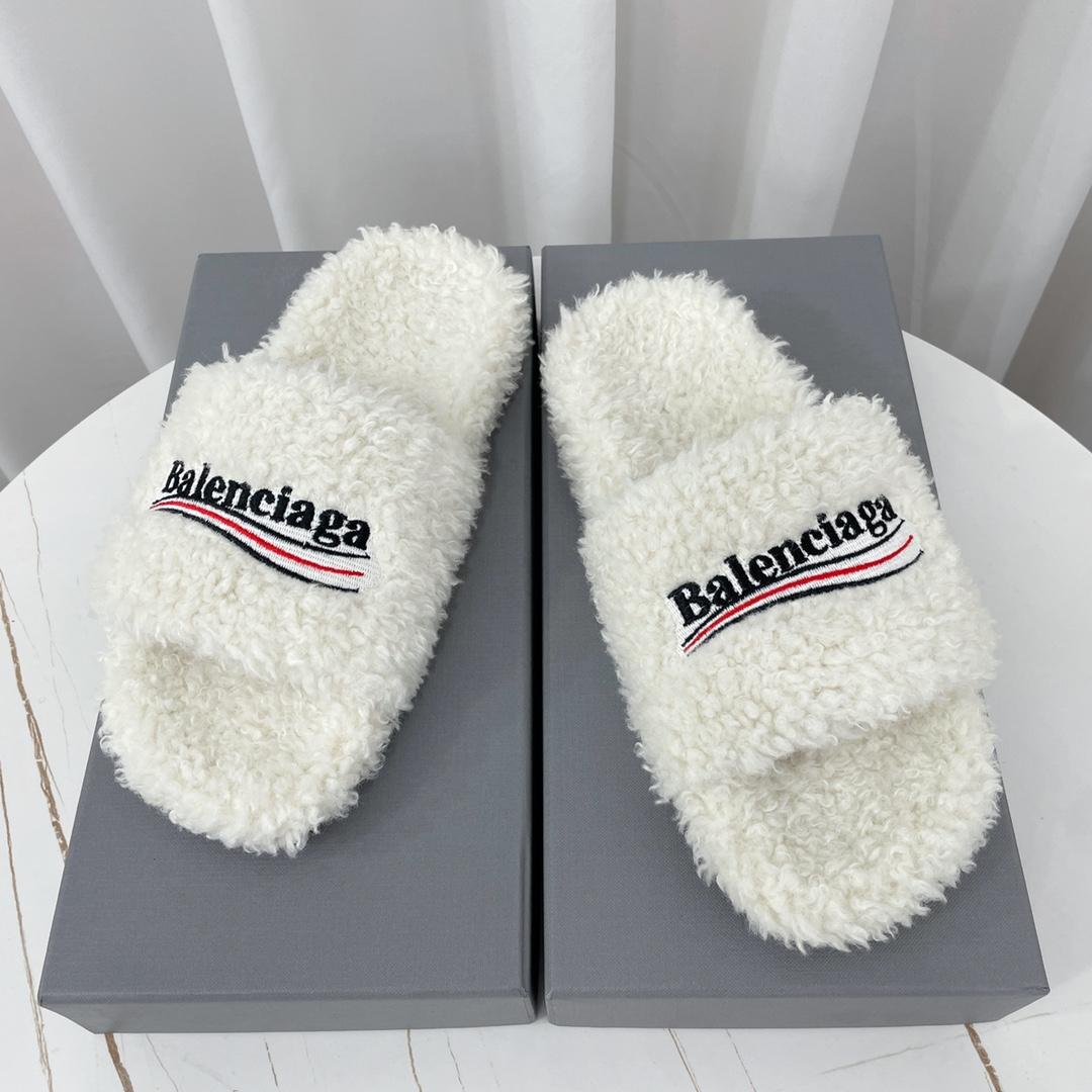 Balenciaga Furry Slide Sandal - EUR FASHION