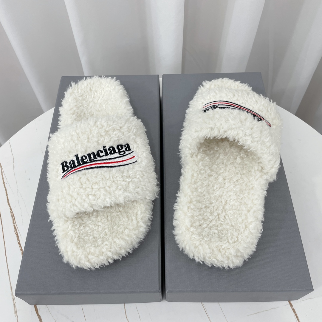 Balenciaga Furry Slide Sandal - EUR FASHION