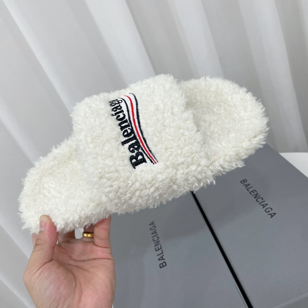 Balenciaga Furry Slide Sandal - EUR FASHION