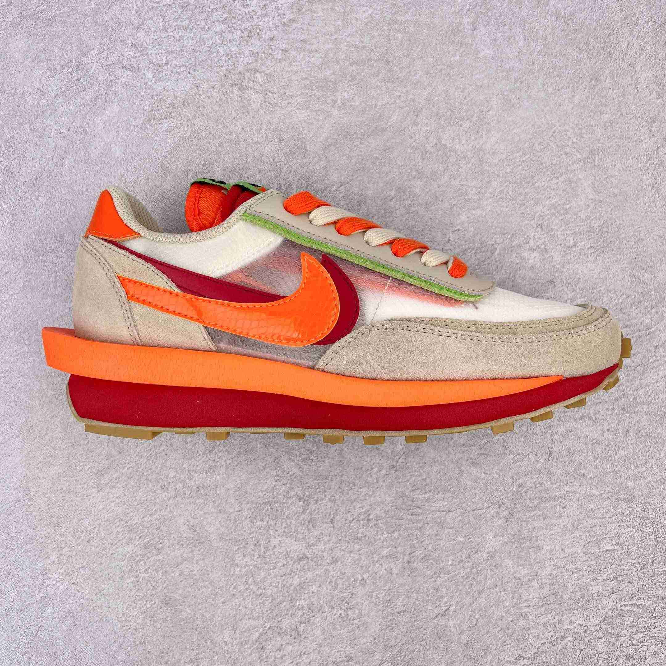 Clot × Sacai × NK LDWaffle'Net Orange Blaze' Sneaker     DH1347-100 - EUR FASHION