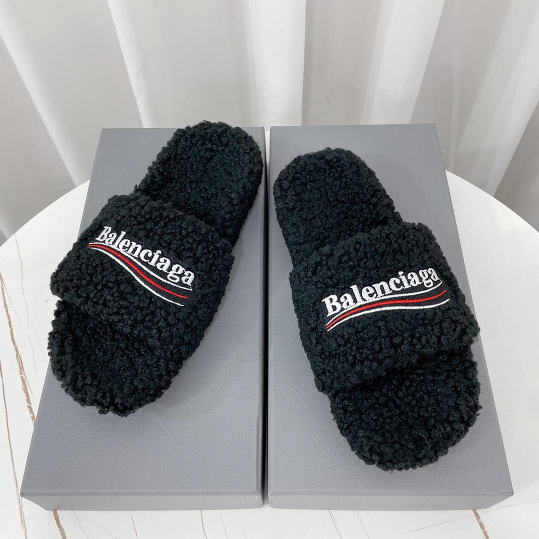 Balenciaga Furry Slide Sandal - EUR FASHION