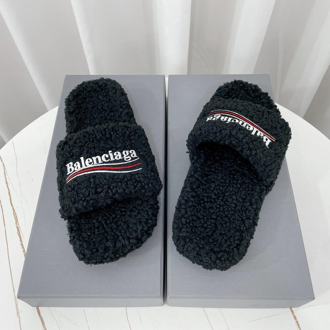 Balenciaga Furry Slide Sandal - EUR FASHION