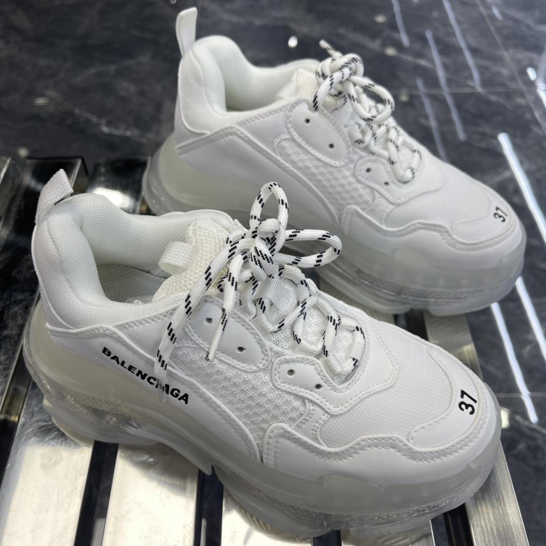 Balenciaga Triple S Sneaker Clear Sole In White Double Foam And Mesh - EUR FASHION