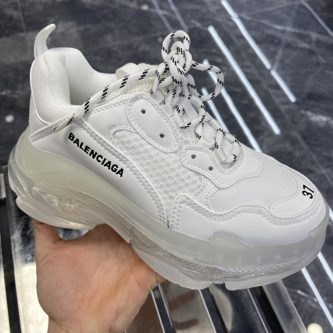 Balenciaga Triple S Sneaker Clear Sole In White Double Foam And Mesh - EUR FASHION