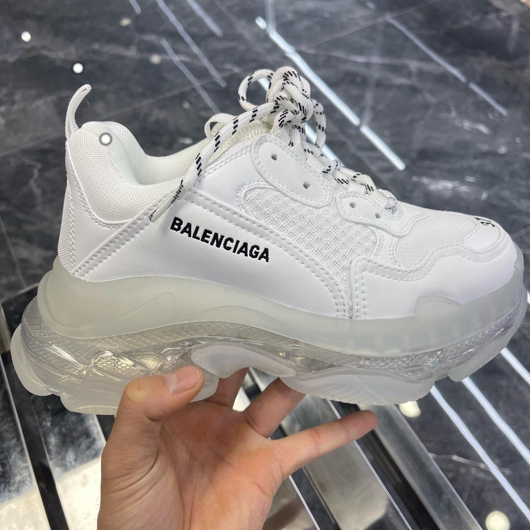 Balenciaga Triple S Sneaker Clear Sole In White Double Foam And Mesh - EUR FASHION