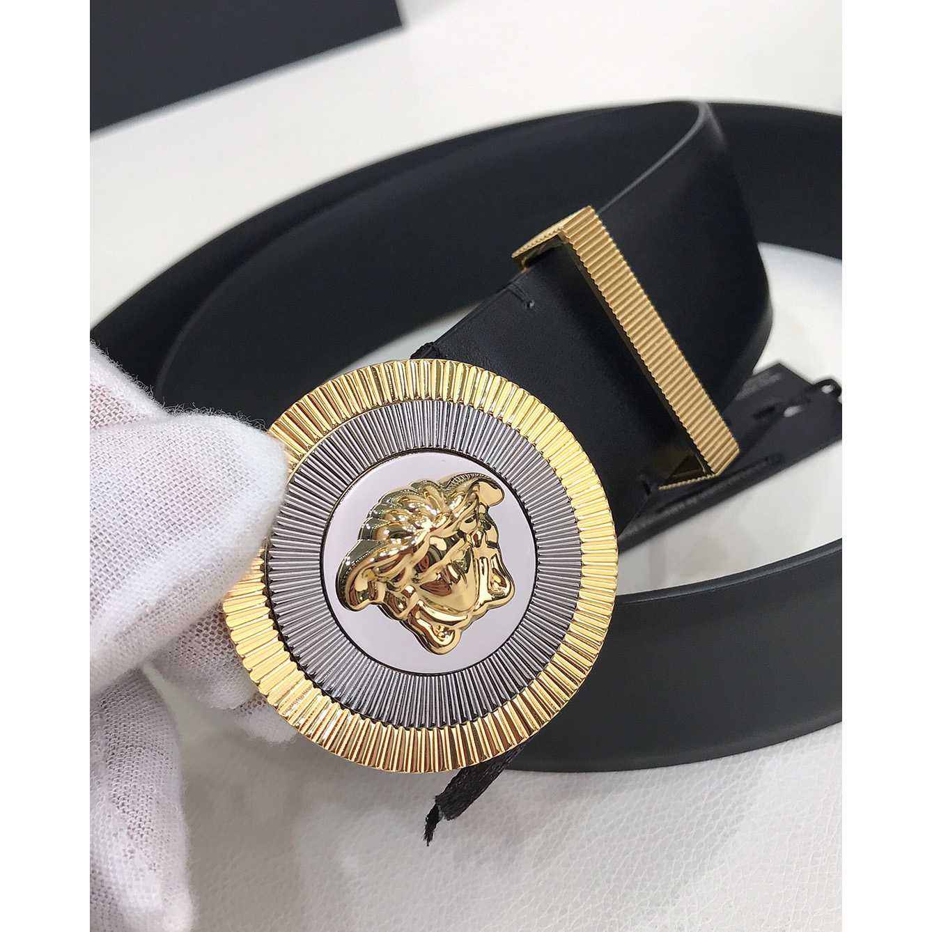 Versace Enamel Medusa Biggie Belt   40mm - EUR FASHION