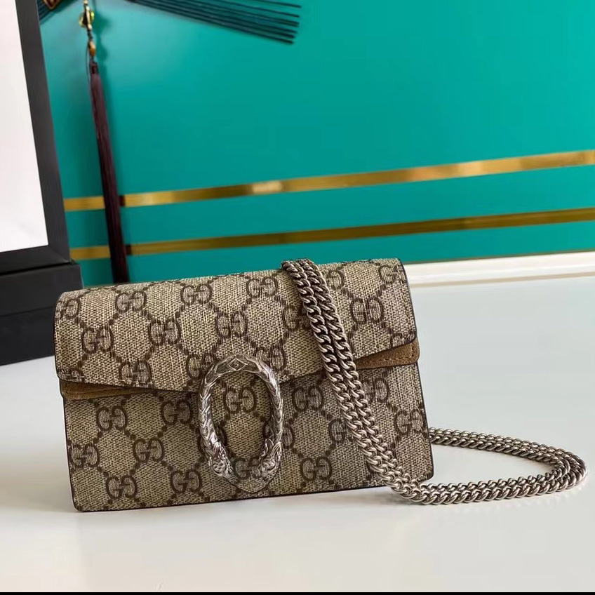 Gucci Dionysus GG Supreme Super Mini Bag(16.5-10-4.5cm)   476432 - EUR FASHION