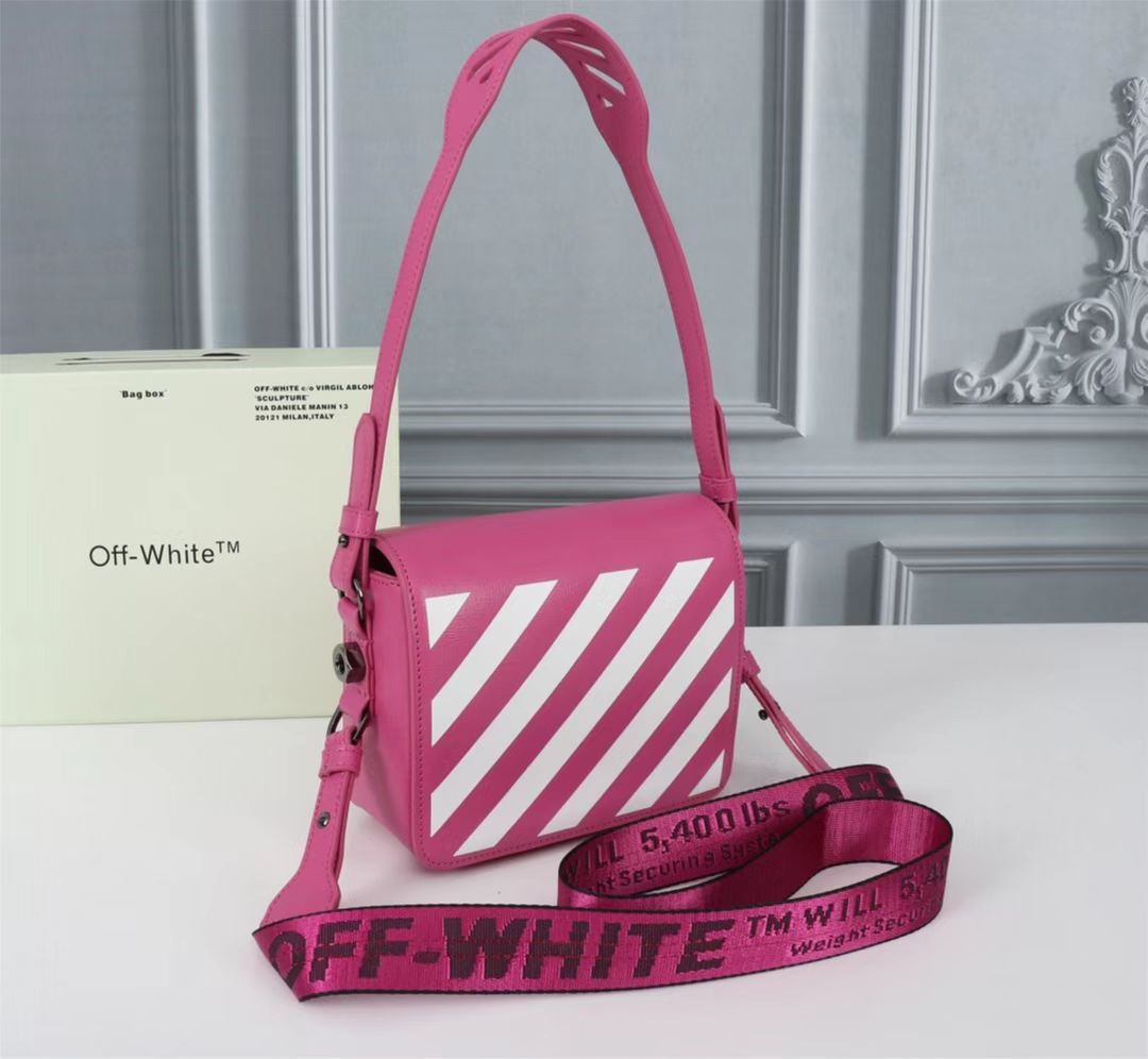 Off white Women’s Cowhide Twill Single Shoulder Messenger Bag Sling Bag - EUR FASHION