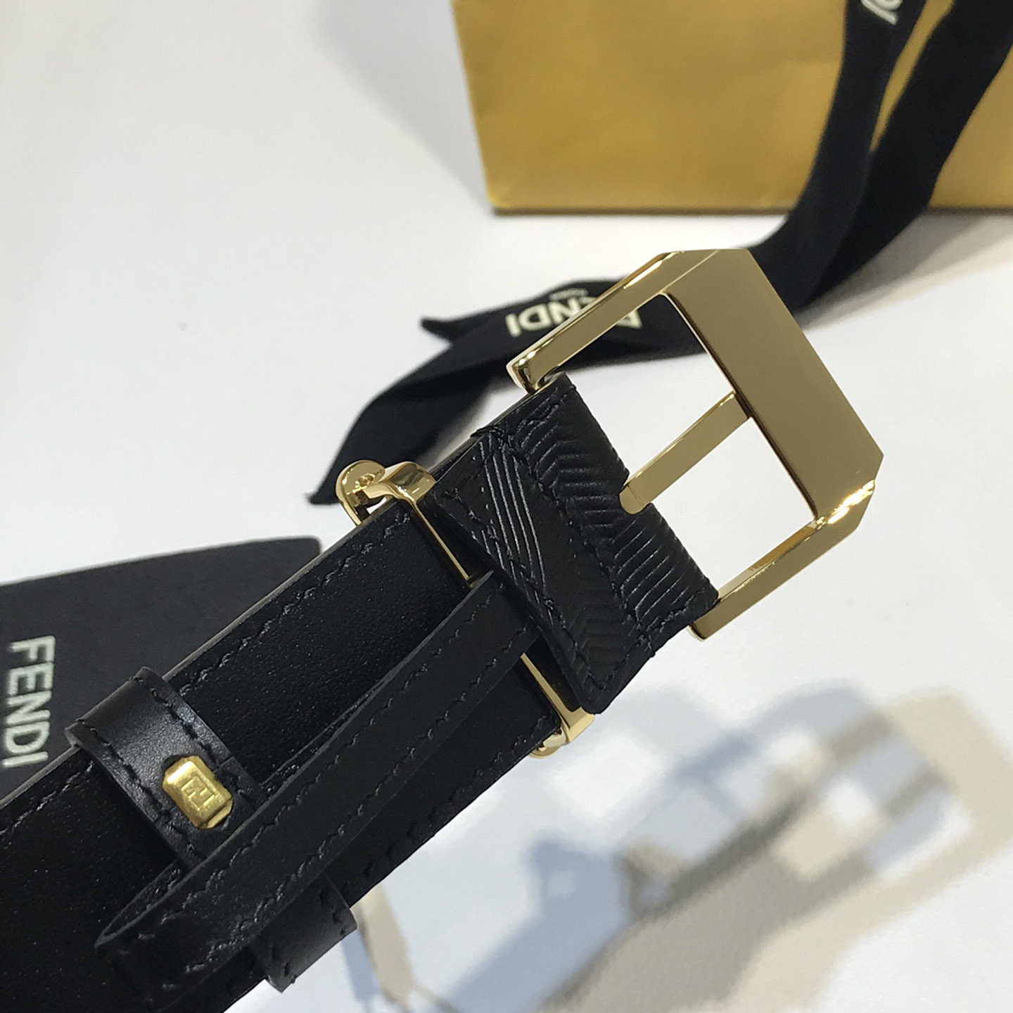 Fendi Edge Black Leather Belt - EUR FASHION