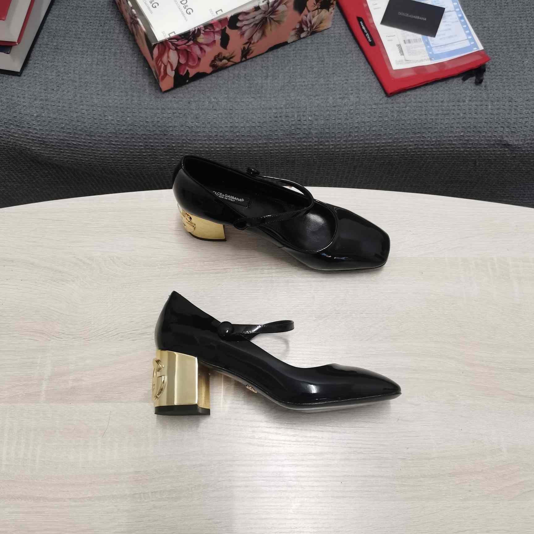 Dolce & Gabbana Patent Leather Slingbacks With DG Karol Heel - EUR FASHION