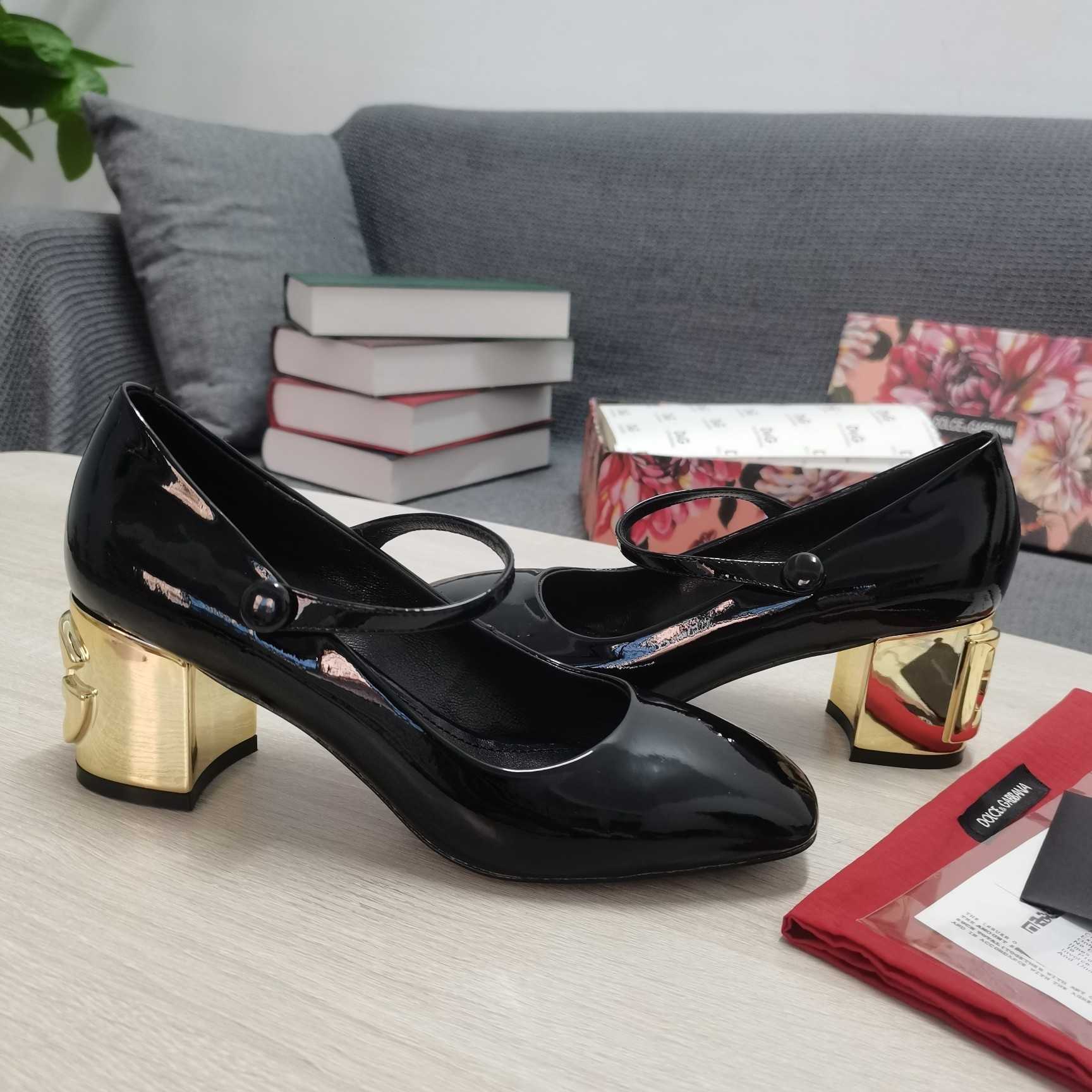 Dolce & Gabbana Patent Leather Slingbacks With DG Karol Heel - EUR FASHION