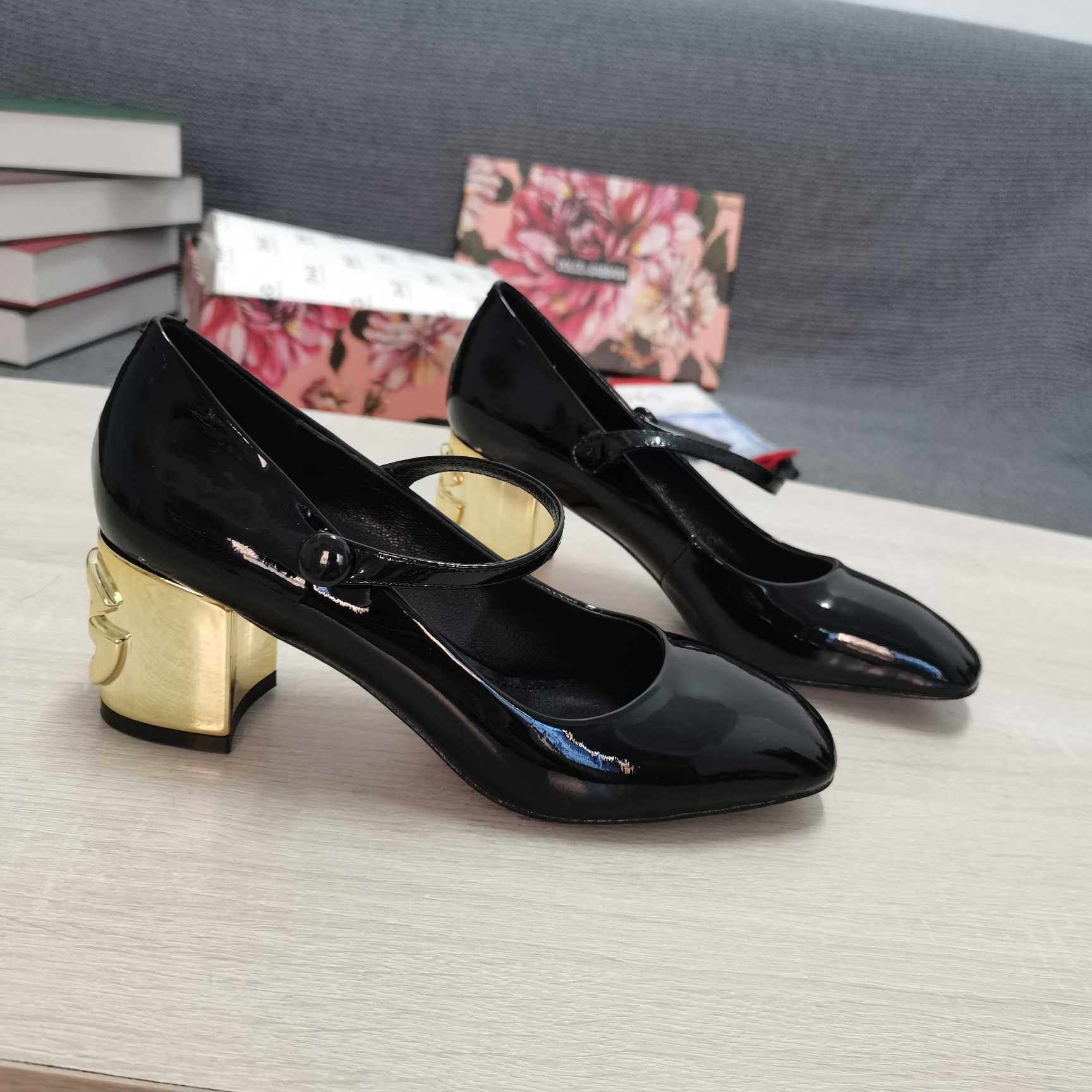 Dolce & Gabbana Patent Leather Slingbacks With DG Karol Heel - EUR FASHION