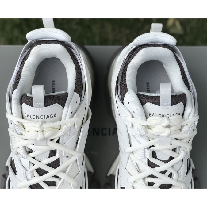 Balenciaga Track Sneaker In Off-White And Dark Grey Mesh And Nylon - EUR FASHION