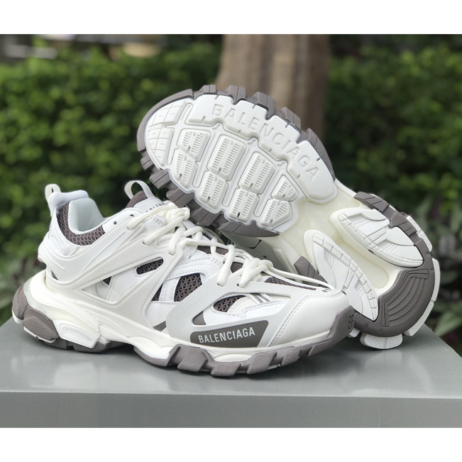 Balenciaga Track Sneaker In Off-White And Dark Grey Mesh And Nylon - EUR FASHION