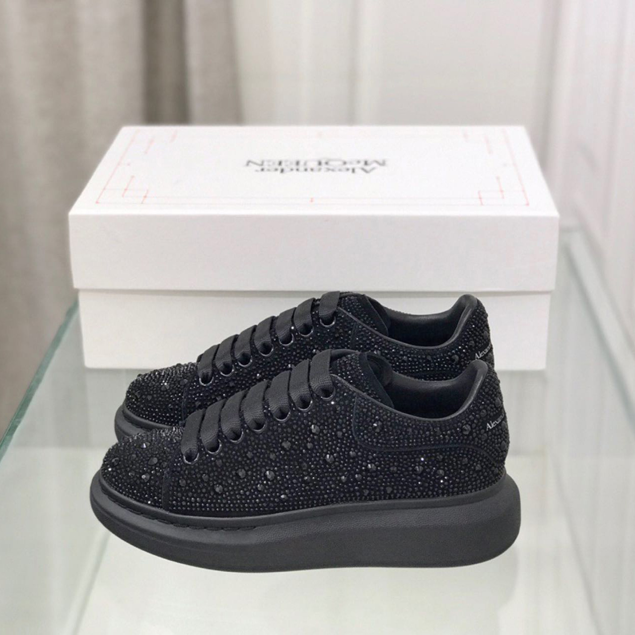 Alexander Mqueen Glitter Oversized Sneakers - EUR FASHION