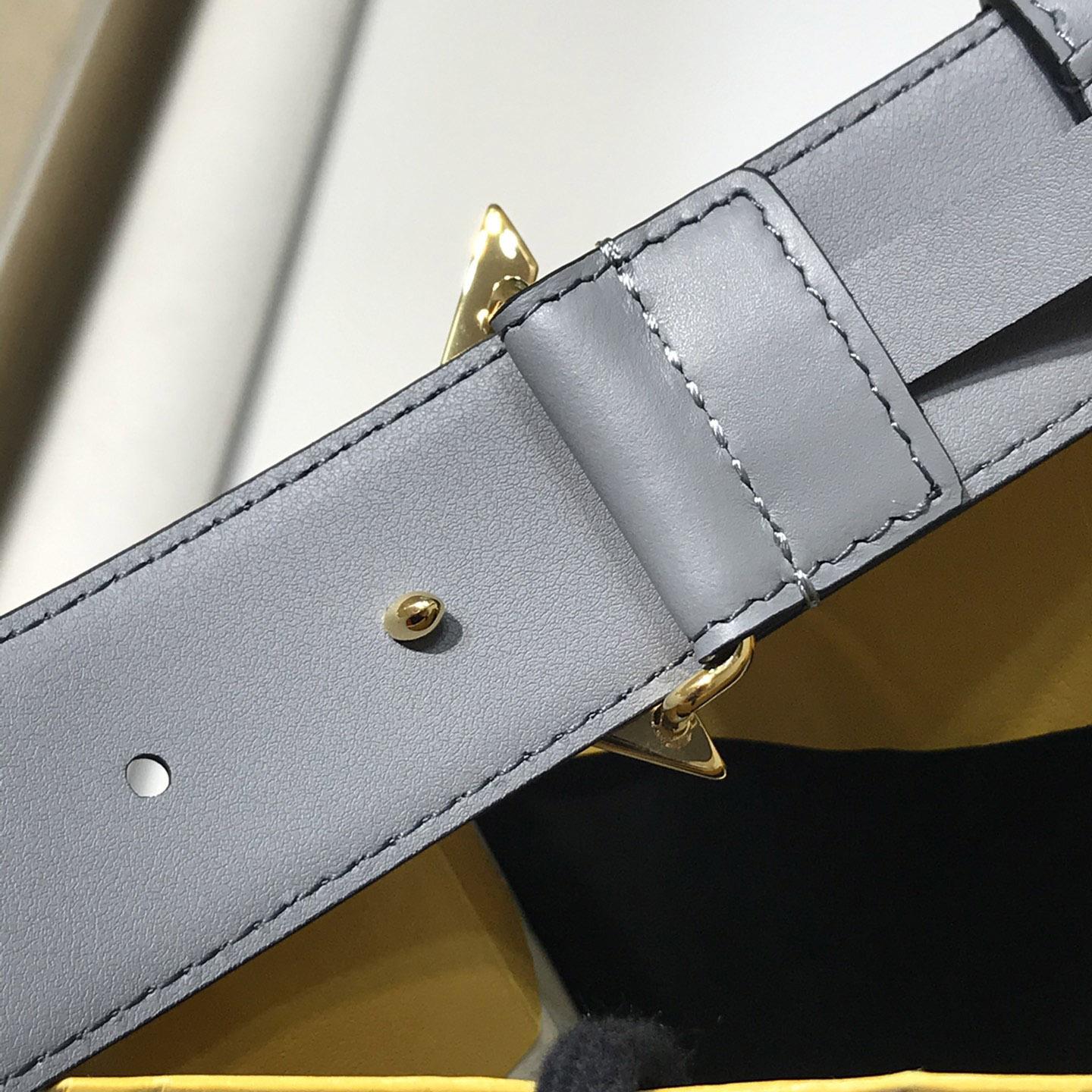 Fendi Pale Gray Leather Belt - EUR FASHION