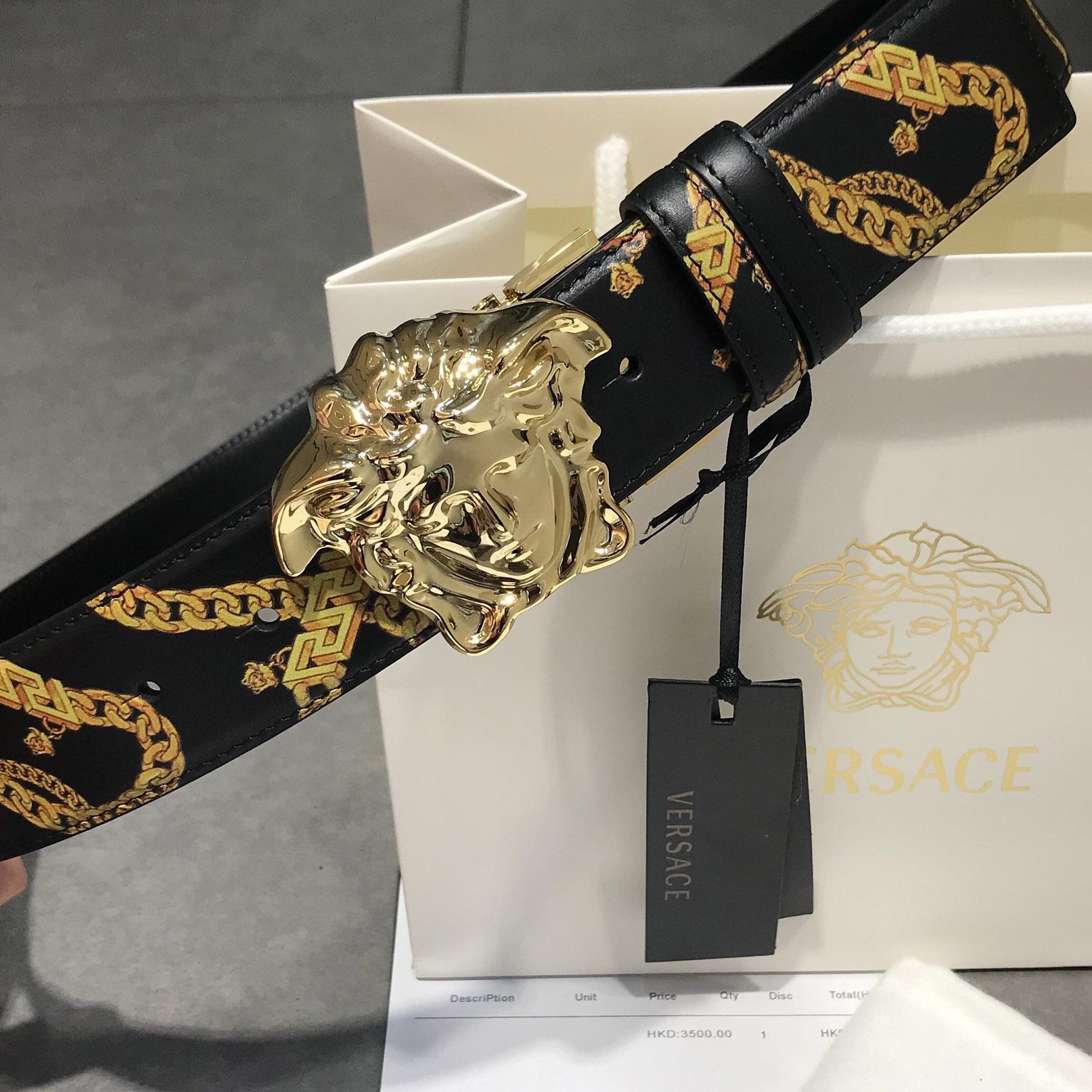 Versace Barocco Reversible Leather Belt  - EUR FASHION