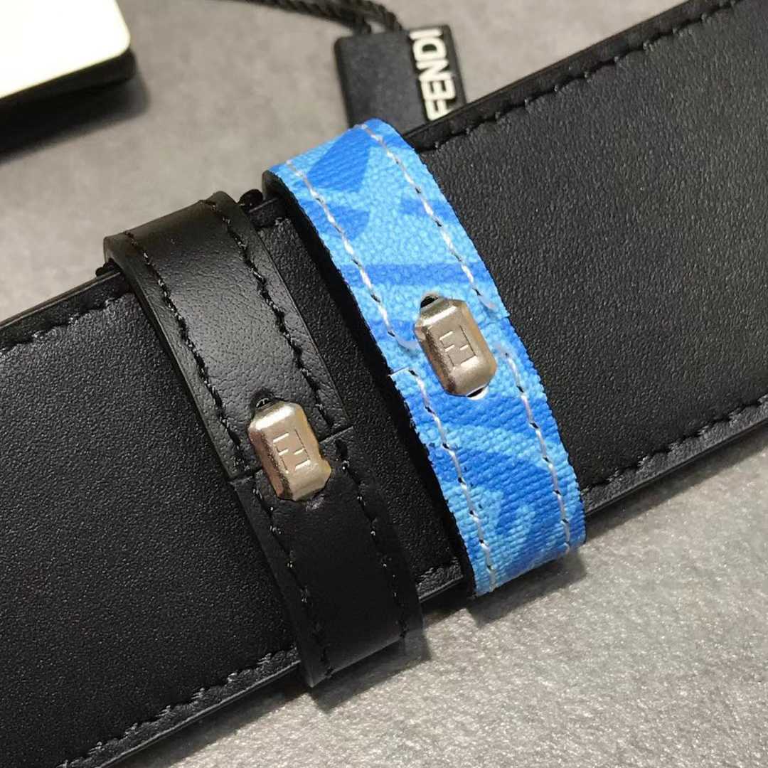 Fendi Blue Leather Belt - EUR FASHION