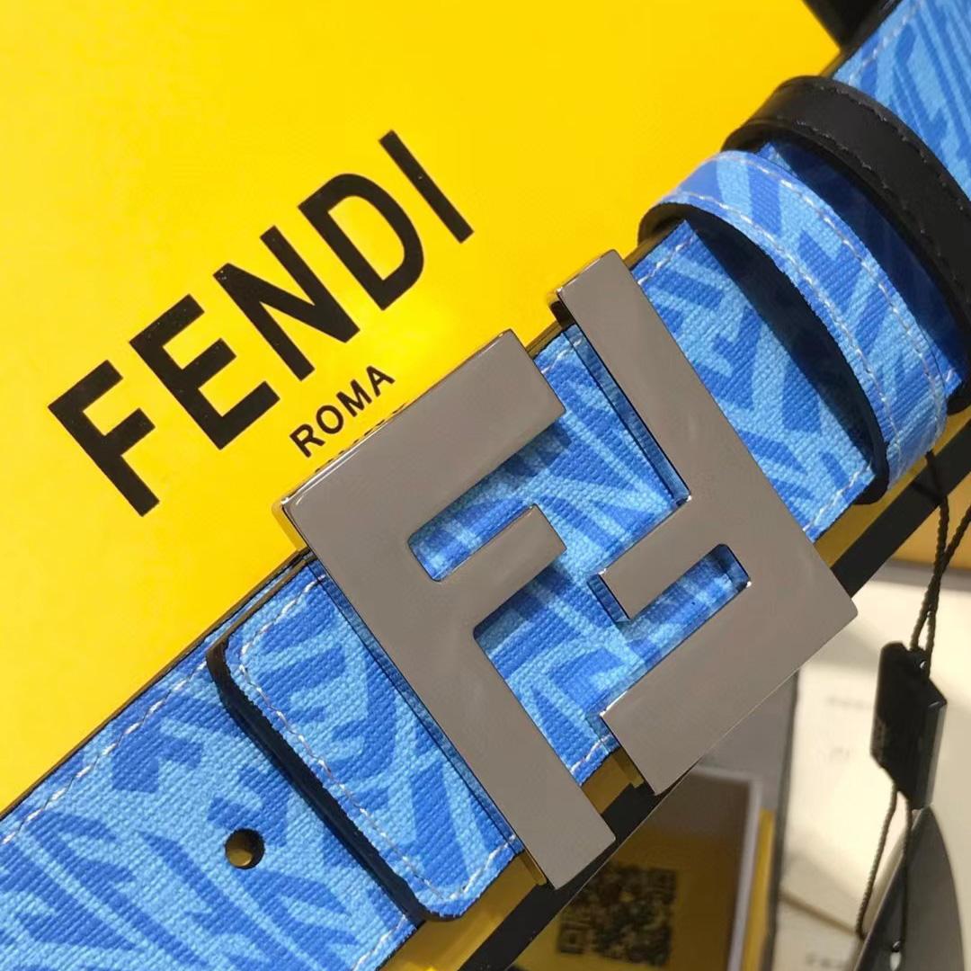 Fendi Blue Leather Belt - EUR FASHION