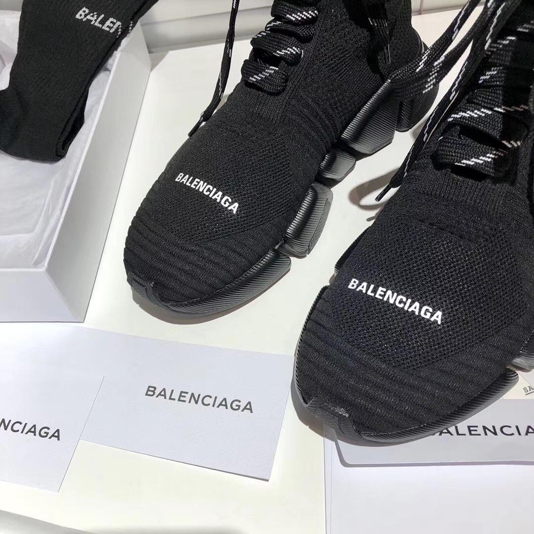 Balenciaga Speed 2.0 Lace-Up Sneaker In Black Recycled Knit - EUR FASHION