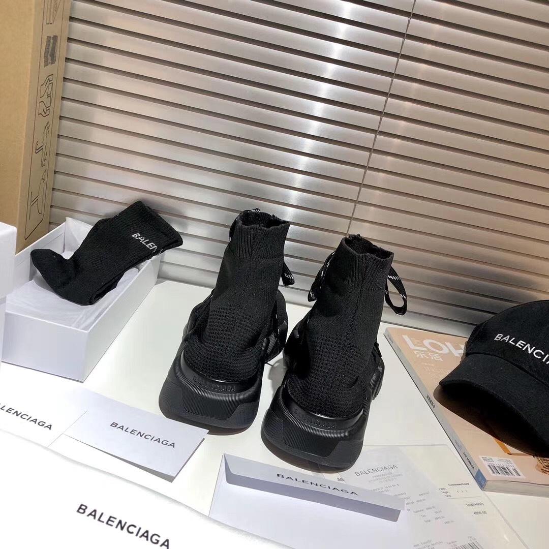 Balenciaga Speed 2.0 Lace-Up Sneaker In Black Recycled Knit - EUR FASHION