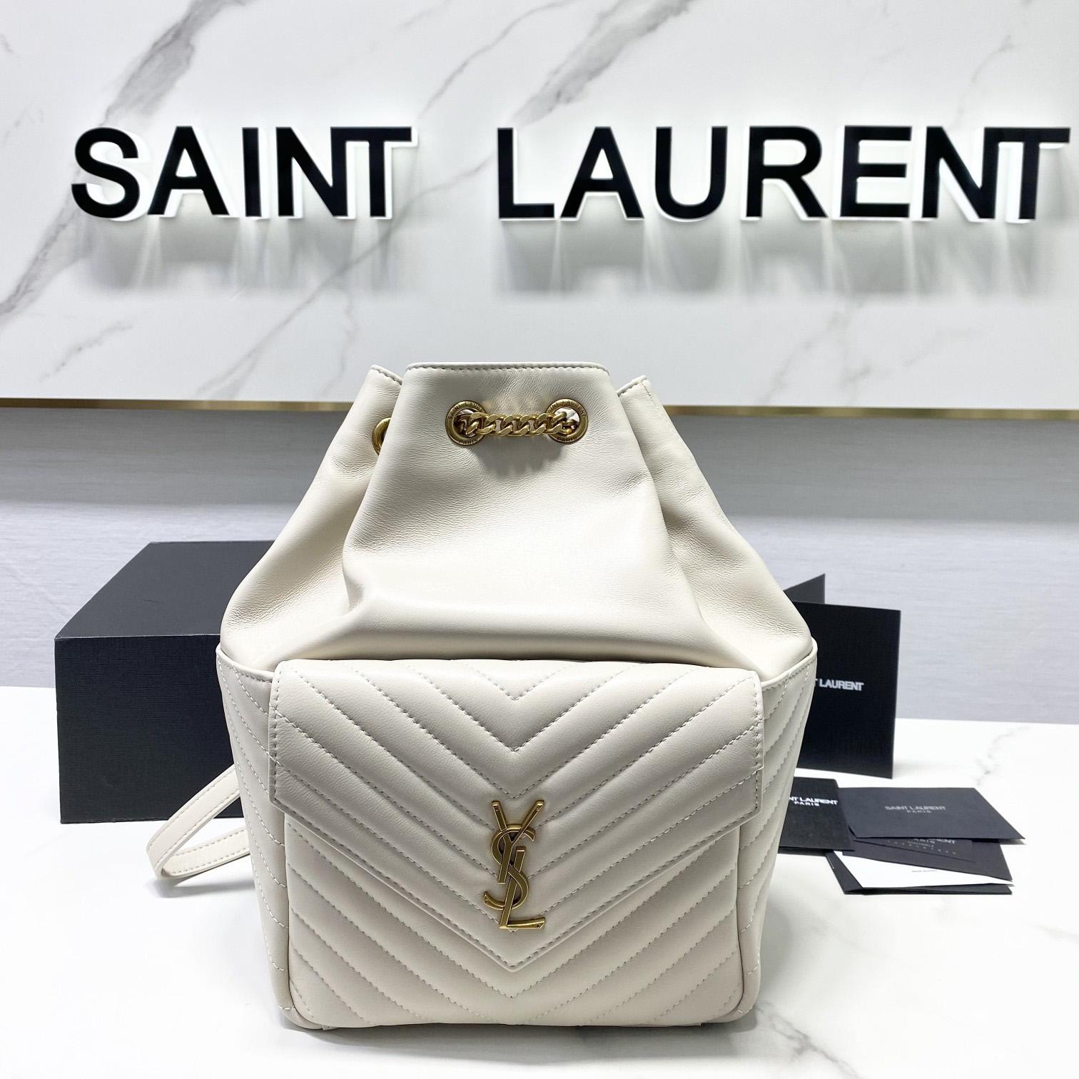 Saint Laurent Joe Drawstring Quilted Backpack(22-29-15cm) - EUR FASHION