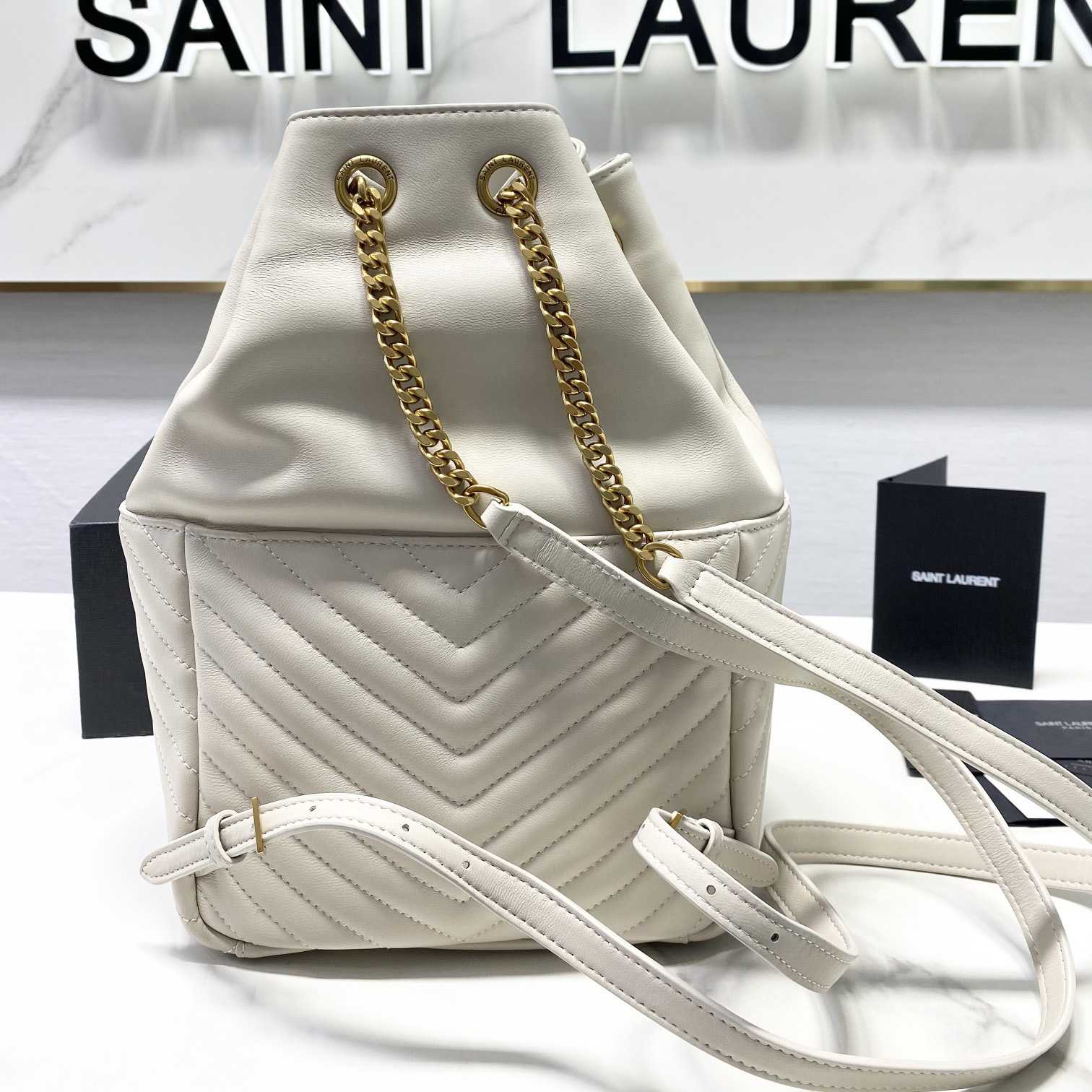 Saint Laurent Joe Drawstring Quilted Backpack(22-29-15cm) - EUR FASHION