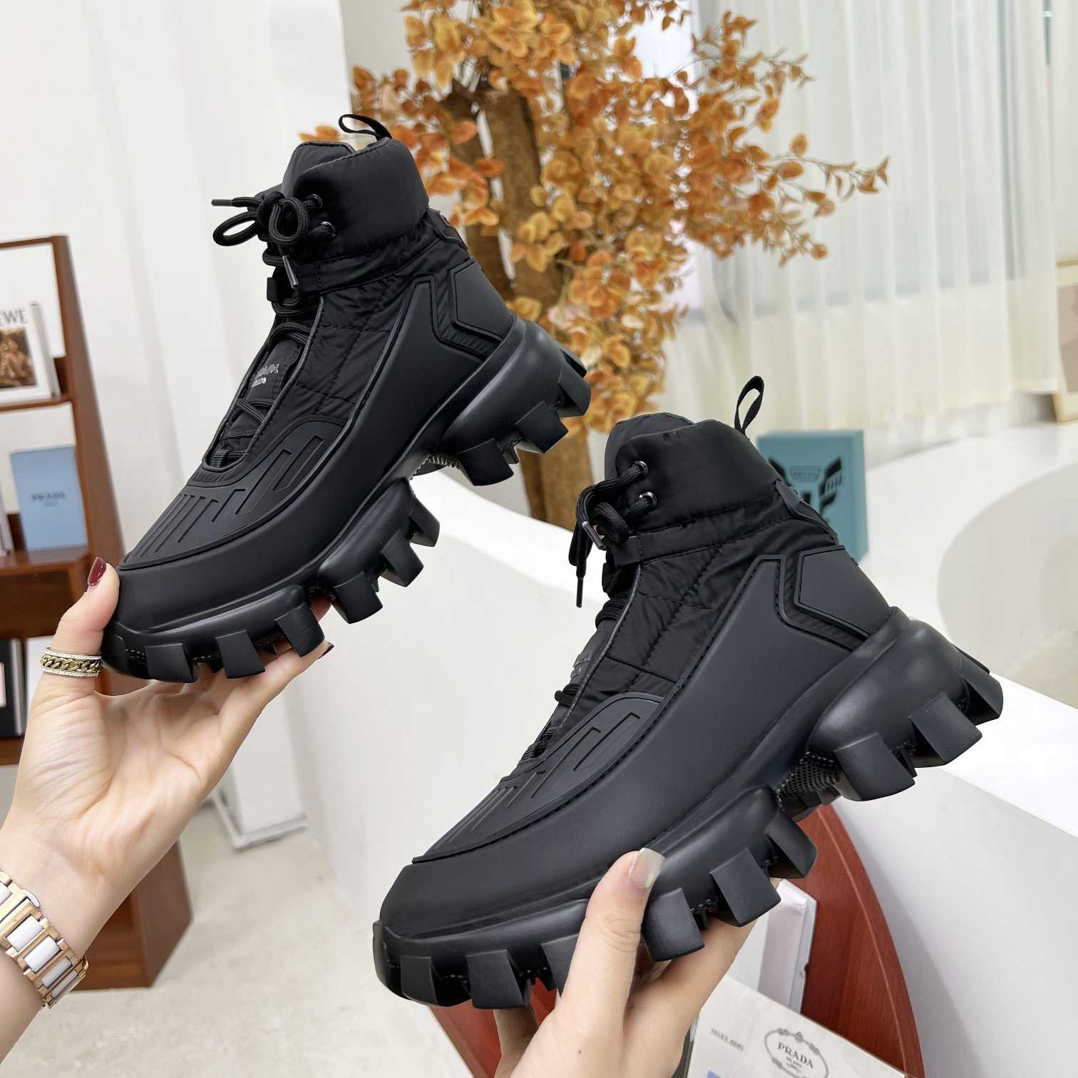 Prada Cloudbust Thunder High-Top Sneakers - EUR FASHION