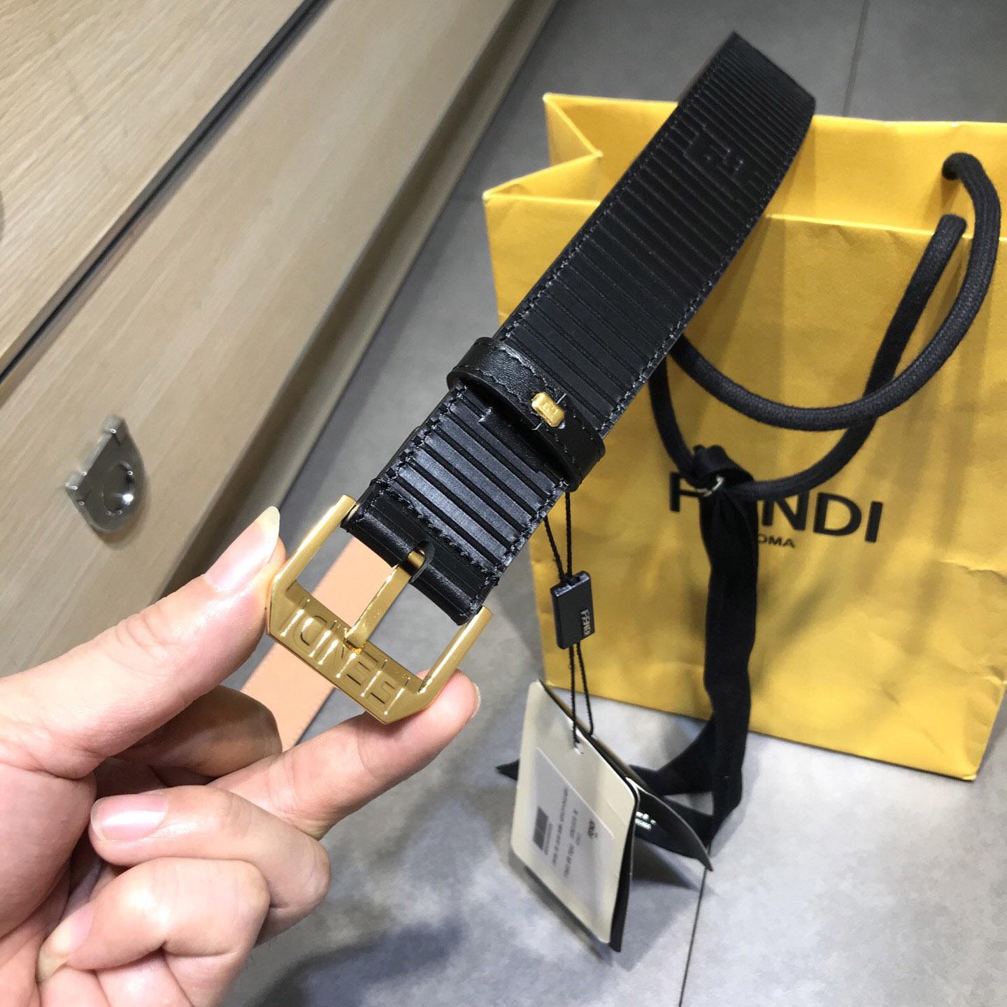 Fendi Black Leather Belt - EUR FASHION