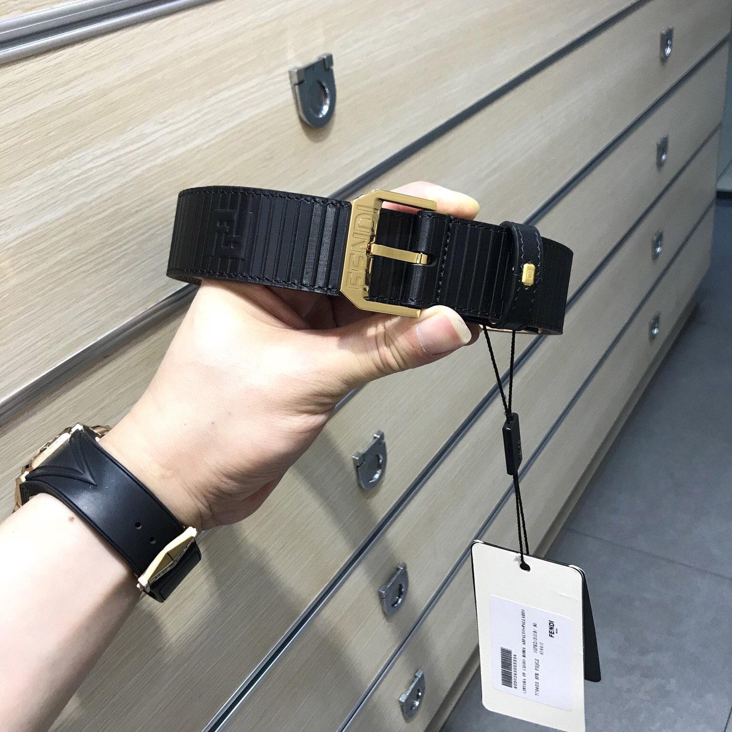 Fendi Black Leather Belt - EUR FASHION