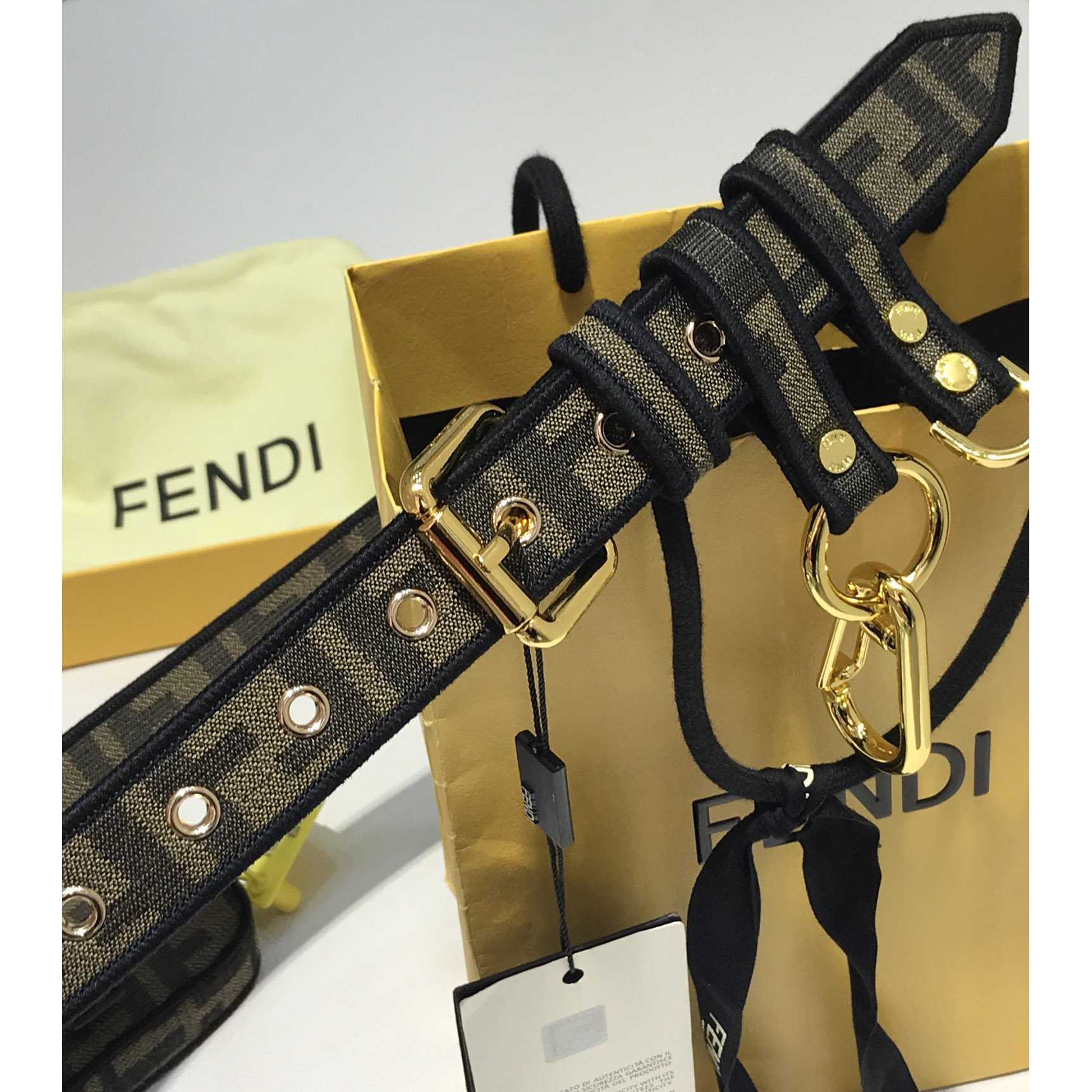 Fendi FF Jacquard Fabric Belt - EUR FASHION