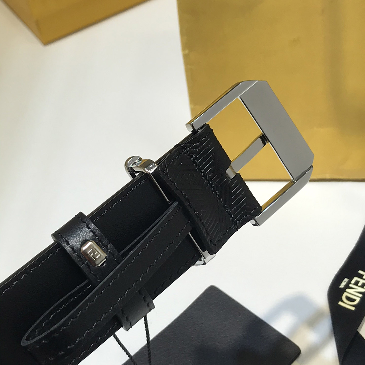 Fendi Edge Black Leather Belt - EUR FASHION