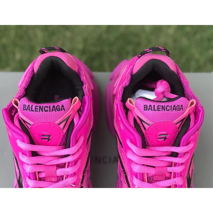 Balenciaga Runner Sneaker In Dark Pink And Black Mesh And Nylon - EUR FASHION