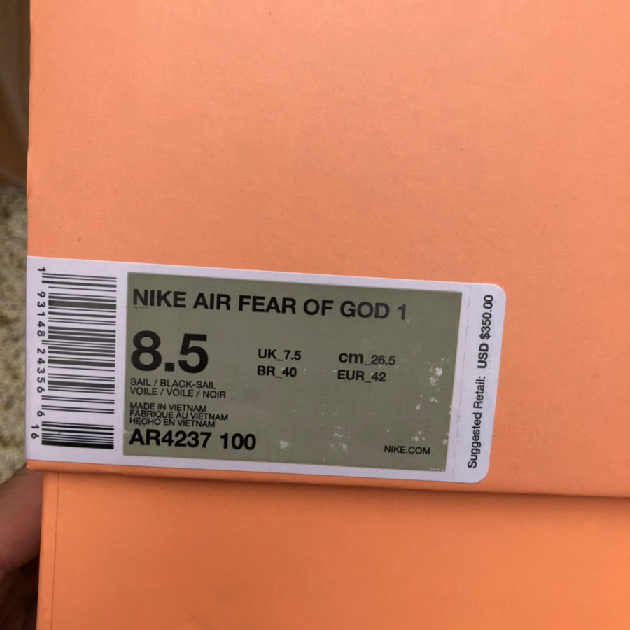 Nike Air Fear Of God 1 Sail Sneakers      AR4237-100 - EUR FASHION